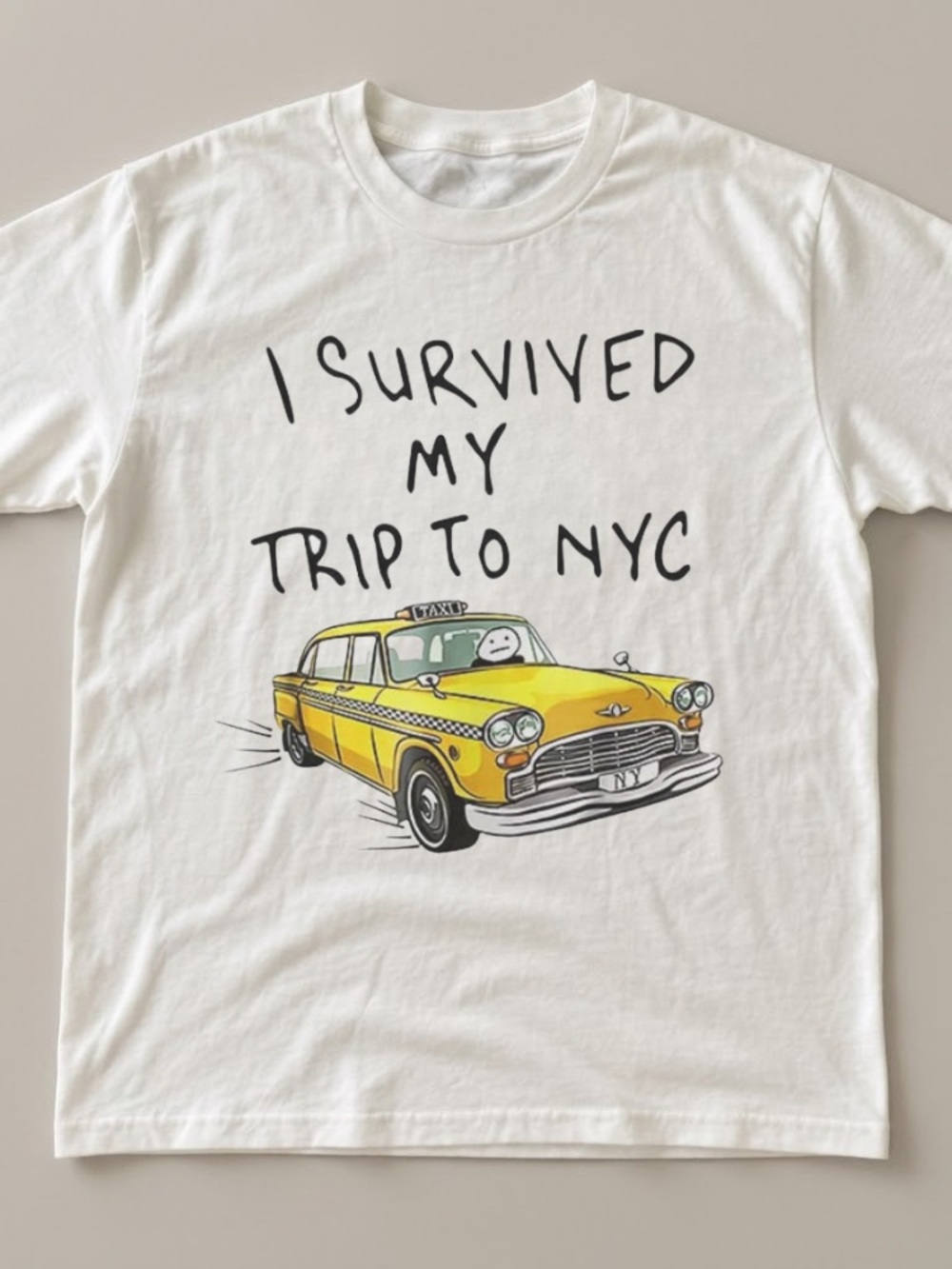 Tom I Survived My Trip to NYC Graphic Tee - White